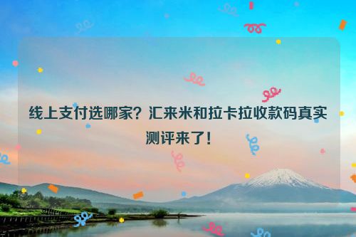 线上支付选哪家？汇来米和拉卡拉收款码真实测评来了！