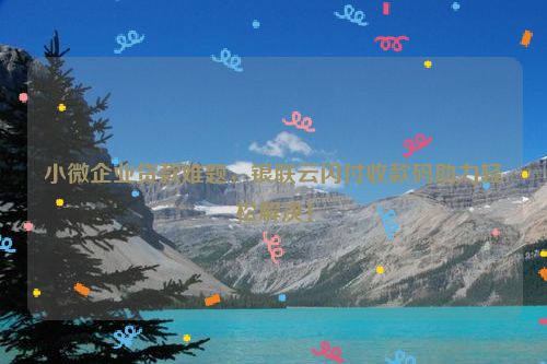 小微企业贷款难题，银联云闪付收款码助力轻松解决！