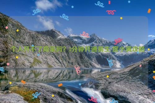 个人开不了商家码？3分钟开通易生/度小满攻略