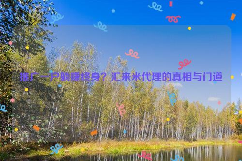 详细阅读:推广一户躺赚终身?汇来米代理的真相与门道 推广一户躺赚终身?汇来米代理的真相与门道