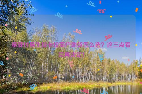星驿付易生拉卡拉商户助贷怎么选？这三点看完再决定！
