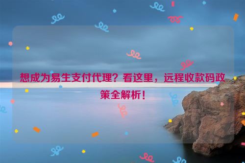 想成为易生支付代理？看这里，远程收款码政策全解析！