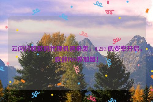 云闪付收款码代理机遇来袭，0.25%低费率开启，欢迎POS界加盟！