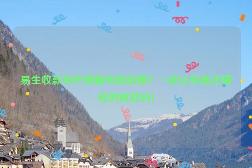 详细阅读:易生收款码代理服务商招募?一款让你真正赚钱的收款码! 易生收款码代理服务商招募?一款让你真正赚钱的收款码!