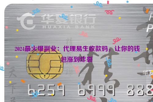  2024最火爆副业：代理易生收款码，让你的钱包涨到炸裂