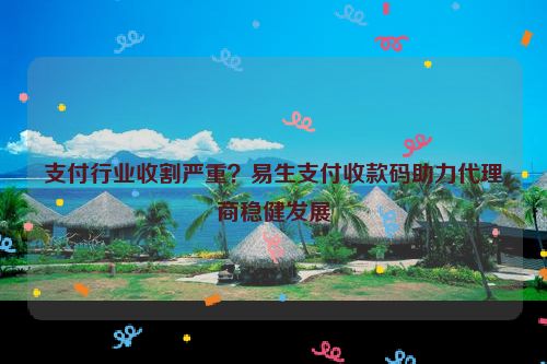 详细阅读:支付行业收割严重?易生支付收款码助力代理商稳健发展 支付行业收割严重?易生支付收款码助力代理商稳健发展